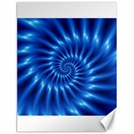 Glossy Electric Blue Spiral Fractal  Canvas 18  x 24 