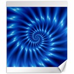 Glossy Electric Blue Spiral Fractal  Canvas 20  x 24 