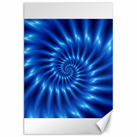 Glossy Electric Blue Spiral Fractal  Canvas 20  x 30  from ArtsNow.com 19.62 x28.9  Canvas - 1