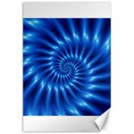 Glossy Electric Blue Spiral Fractal  Canvas 20  x 30 