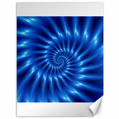 Glossy Electric Blue Spiral Fractal  Canvas 36  x 48  from ArtsNow.com 35.26 x46.15  Canvas - 1