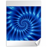 Glossy Electric Blue Spiral Fractal  Canvas 36  x 48 