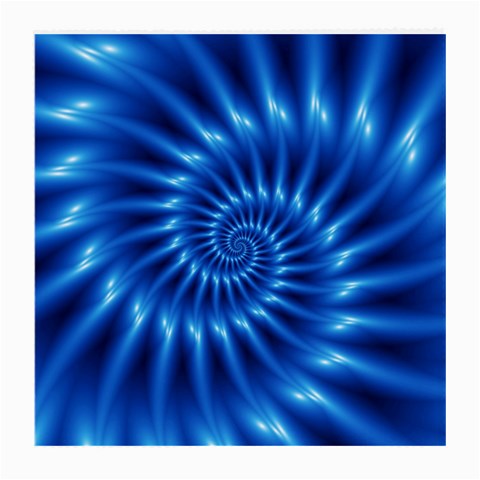 Glossy Electric Blue Spiral Fractal  Medium Glasses Cloth from ArtsNow.com Front