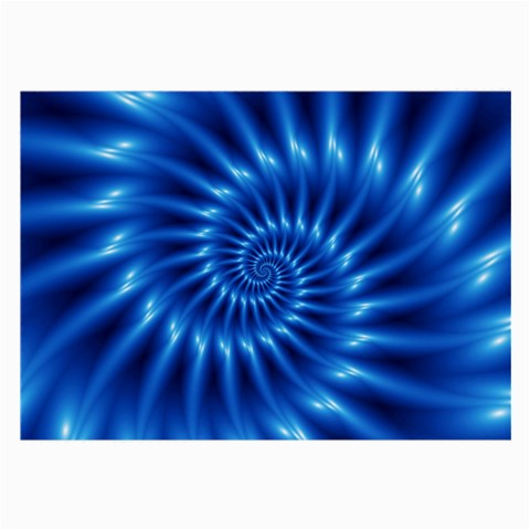 Glossy Electric Blue Spiral Fractal  Large Glasses Cloth from ArtsNow.com Front