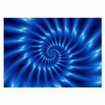 Glossy Electric Blue Spiral Fractal  Large Glasses Cloth