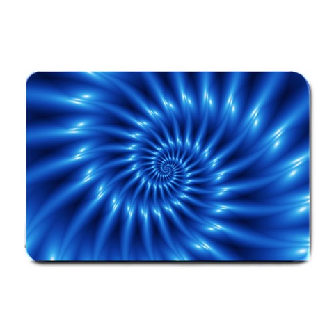 Glossy Electric Blue Spiral Fractal  Small Doormat from ArtsNow.com 24 x16  Door Mat