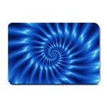 Glossy Electric Blue Spiral Fractal  Small Doormat