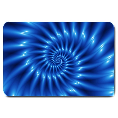 Glossy Electric Blue Spiral Fractal  Large Doormat from ArtsNow.com 30 x20  Door Mat