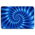 Glossy Electric Blue Spiral Fractal  Large Doormat