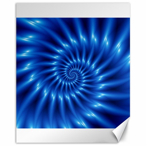 Glossy Electric Blue Spiral Fractal  Canvas 11  x 14  from ArtsNow.com 10.95 x13.48  Canvas - 1