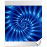 Glossy Electric Blue Spiral Fractal  Canvas 11  x 14 