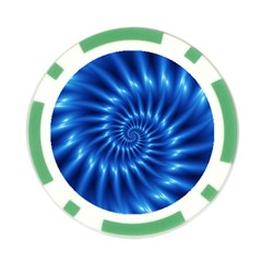 Glossy Electric Blue Spiral Fractal  Poker Chip Card Guard from ArtsNow.com Front