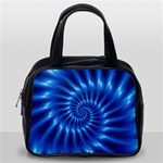 Glossy Electric Blue Spiral Fractal  Classic Handbag (One Side)