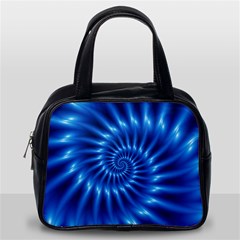 Glossy Electric Blue Spiral Fractal  Classic Handbag (Two Sides) from ArtsNow.com Back