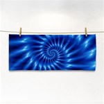 Glossy Electric Blue Spiral Fractal  Hand Towel