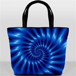 Glossy Electric Blue Spiral Fractal  Bucket Bag