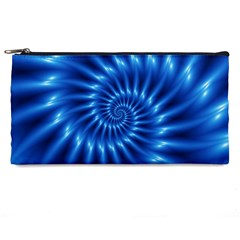 Glossy Electric Blue Spiral Fractal  Pencil Case from ArtsNow.com Front