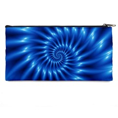 Glossy Electric Blue Spiral Fractal  Pencil Case from ArtsNow.com Back