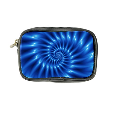 Glossy Electric Blue Spiral Fractal  Coin Purse from ArtsNow.com Front