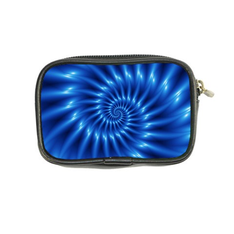 Glossy Electric Blue Spiral Fractal  Coin Purse from ArtsNow.com Back