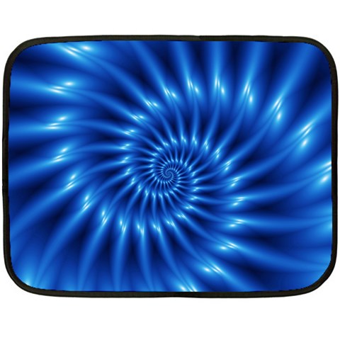 Glossy Electric Blue Spiral Fractal  Double Sided Fleece Blanket (Mini) from ArtsNow.com 35 x27  Blanket Front