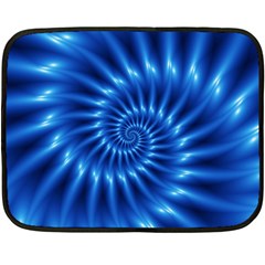 Glossy Electric Blue Spiral Fractal  Double Sided Fleece Blanket (Mini) from ArtsNow.com 35 x27  Blanket Front