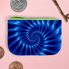 Glossy Electric Blue Spiral Fractal  Mini Coin Purse from ArtsNow.com Front