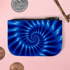 Glossy Electric Blue Spiral Fractal  Mini Coin Purse from ArtsNow.com Back