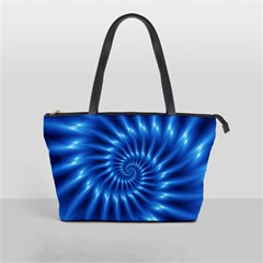 Glossy Electric Blue Spiral Fractal  Classic Shoulder Handbag from ArtsNow.com Front