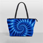 Glossy Electric Blue Spiral Fractal  Classic Shoulder Handbag