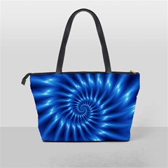 Glossy Electric Blue Spiral Fractal  Classic Shoulder Handbag from ArtsNow.com Back