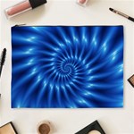 Glossy Electric Blue Spiral Fractal  Cosmetic Bag (XL)