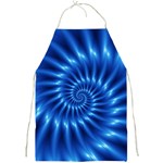 Glossy Electric Blue Spiral Fractal  Full Print Apron