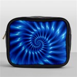 Glossy Electric Blue Spiral Fractal  Mini Toiletries Bag (One Side)