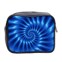 Glossy Electric Blue Spiral Fractal  Mini Toiletries Bag (Two Sides) from ArtsNow.com Back