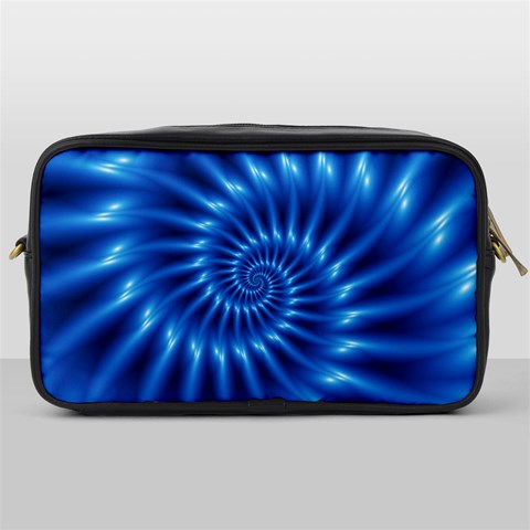 Glossy Electric Blue Spiral Fractal  Toiletries Bag (One Side) from ArtsNow.com Front