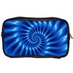 Glossy Electric Blue Spiral Fractal  Toiletries Bag (Two Sides)