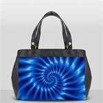 Glossy Electric Blue Spiral Fractal  Oversize Office Handbag