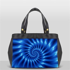 Glossy Electric Blue Spiral Fractal  Oversize Office Handbag (2 Sides) from ArtsNow.com Back