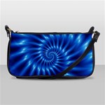 Glossy Electric Blue Spiral Fractal  Shoulder Clutch Bag