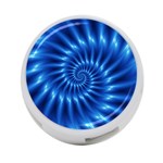 Glossy Electric Blue Spiral Fractal  4-Port USB Hub (One Side)