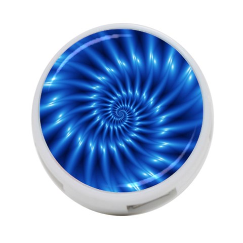 Glossy Electric Blue Spiral Fractal  4 Front