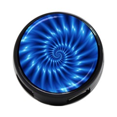 Glossy Electric Blue Spiral Fractal  4 Front