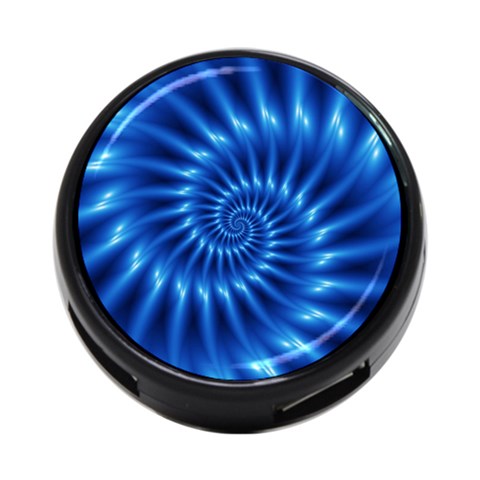 Glossy Electric Blue Spiral Fractal  4 Back