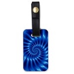 Glossy Electric Blue Spiral Fractal  Luggage Tag (one side)