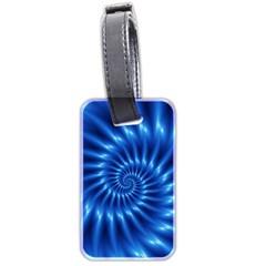 Glossy Electric Blue Spiral Fractal  Luggage Tag (two sides) from ArtsNow.com Front