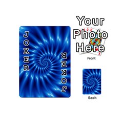 Glossy Electric Blue Spiral Fractal  Playing Cards 54 (Mini) from ArtsNow.com Front - Joker1