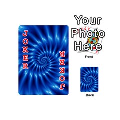 Glossy Electric Blue Spiral Fractal  Playing Cards 54 (Mini) from ArtsNow.com Front - Joker2