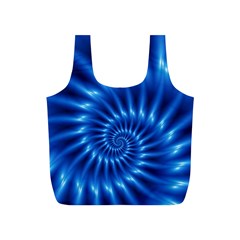 Glossy Electric Blue Spiral Fractal  Full Print Recycle Bag (S) from ArtsNow.com Front