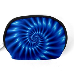 Glossy Electric Blue Spiral Fractal  Accessory Pouch (Medium) from ArtsNow.com Back